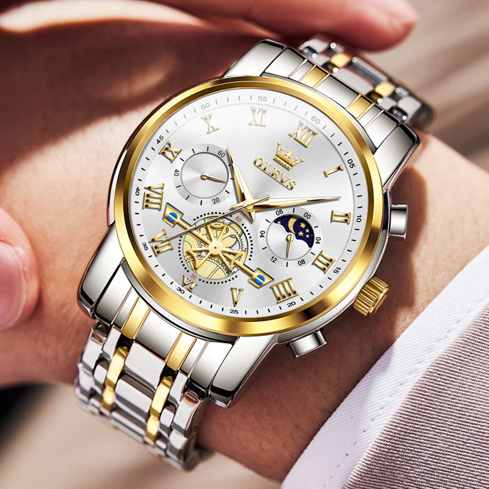 OLEVS 2859 Mens Watches Chronograph Dress Wrist Watch Waterproof Luminous Function - Image 2