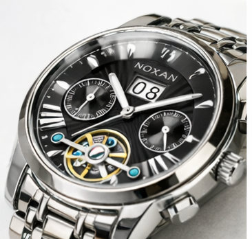 Noxan Luxury Tourbillon Automatic Mechanical Watch for Men – Waterproof Luminous Hands Skeleton Dial Stainless Steel Wristwatch - Image 4