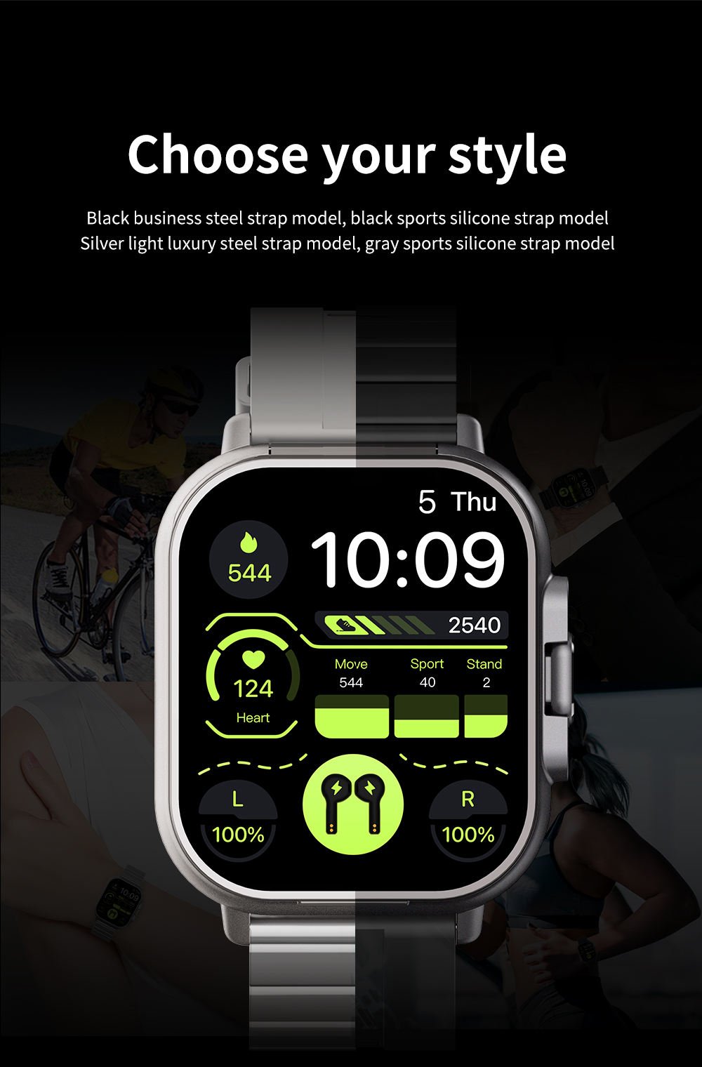 2025 Smart Watch D8E BT Call Music Smart Watch with Earbuds Heart Rate Monitoring Multi-locomotion Games Wearable Devices - Image 5
