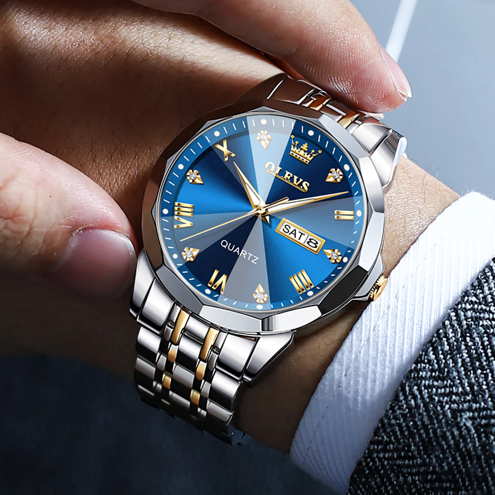 OLEVS 9931 Watches for Men Diamond Dress Luxury Casual Fashion Wrist Watch Waterproof Luminou - Image 2