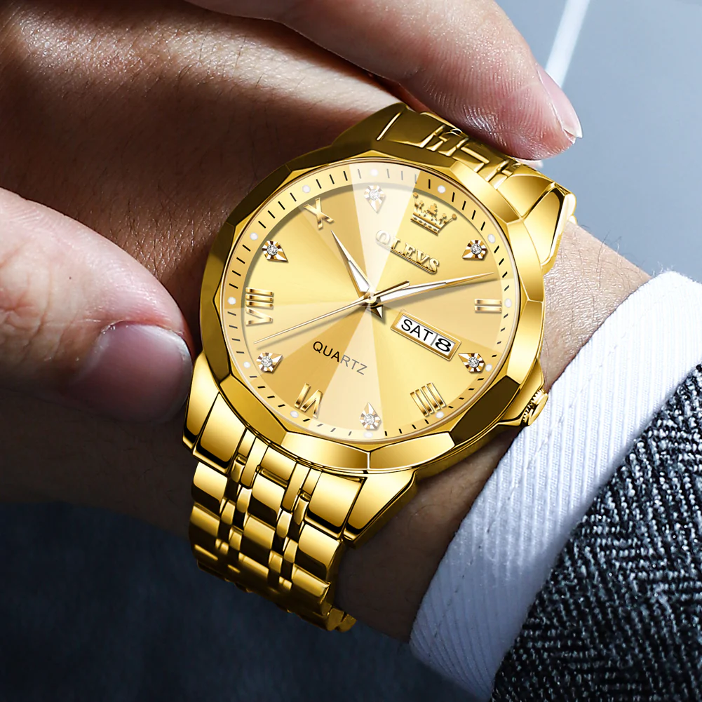 OLEVS 9931 Watches for Men Diamond Dress Luxury Casual Fashion Wrist Watch Waterproof Luminou - Image 2