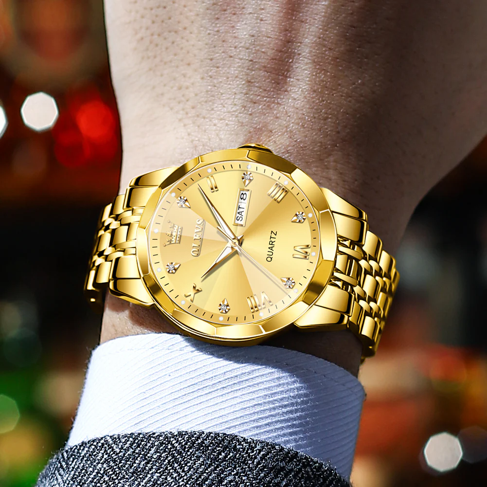 OLEVS 9931 Watches for Men Diamond Dress Luxury Casual Fashion Wrist Watch Waterproof Luminou - Image 3