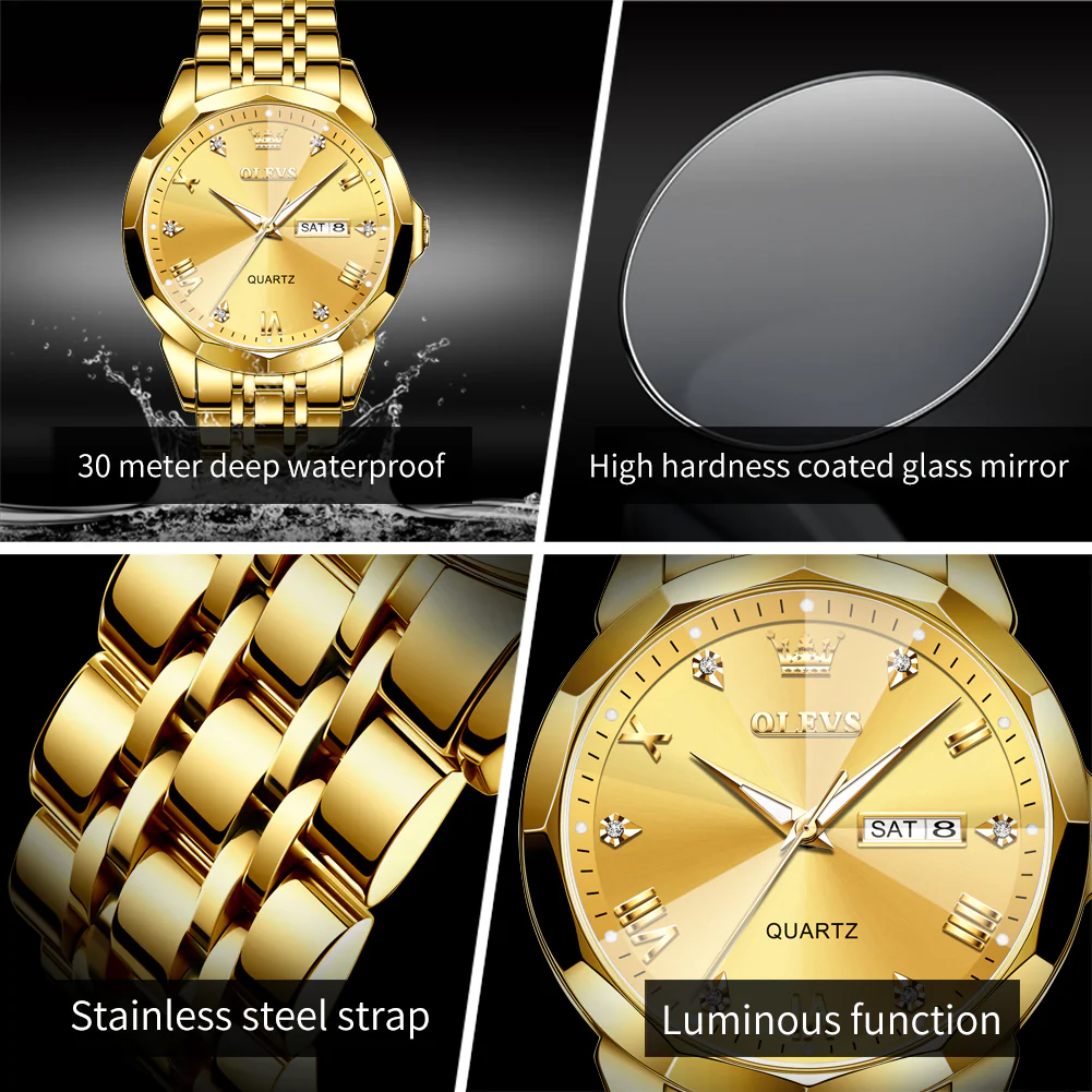 OLEVS 9931 Watches for Men Diamond Dress Luxury Casual Fashion Wrist Watch Waterproof Luminou - Image 5